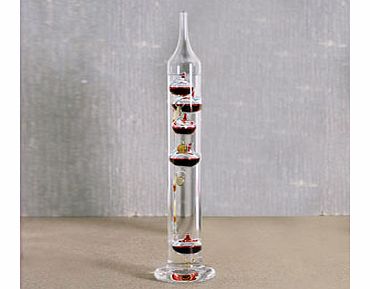Unbranded Piccolo Galileo Thermometer 28cm 5 Red Globes
