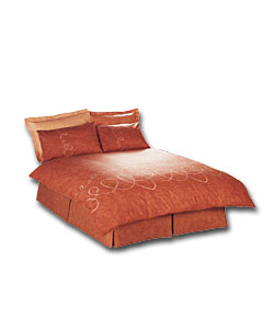 Pico Collection King Size Duvet Cover Set - Terracotta