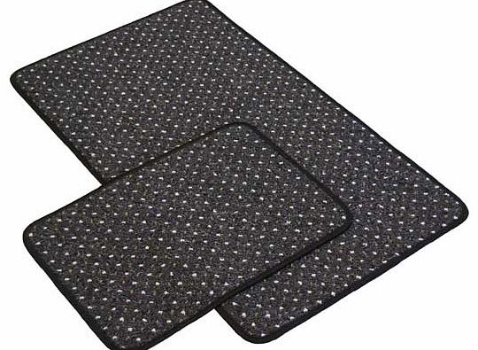 Unbranded Pindot Charcoal Runner 150cm x 57cm and Doormat