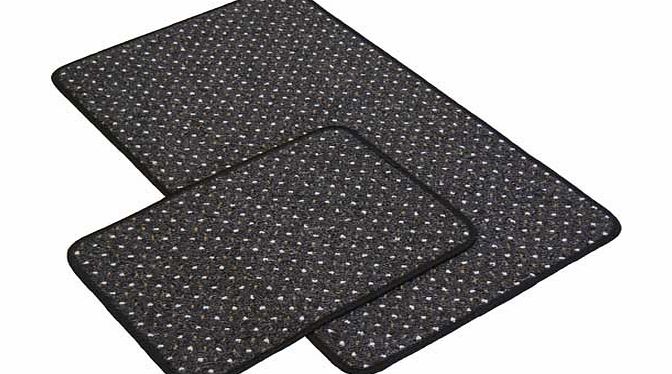 Pindot design runner. with free co-ordinating doormat. perfect for all utility and high traffic areas of the home. Woven in a Nylon loop pile. featuring a slip resistant gel backing. Suitable for machine washing. 100% polypropylene. Non-slip backing.