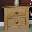 Pinetum Quercus 2 drawer bedside furniture