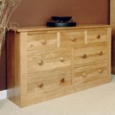 Pinetum Quercus 3 plus 4 drawer wide chest