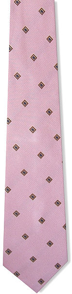 Pink Brown Diamonds Tie