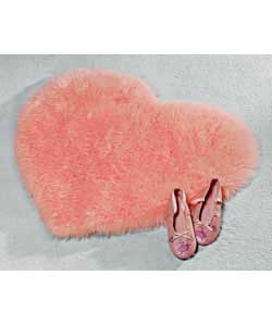 Unbranded Pink Faux Heart Sheep Skin Rug