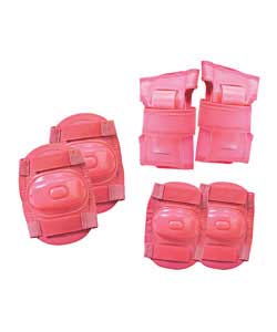 Extreme safety kit with knee pads, elbow pads and wrist guards all complete with easy secure straps.