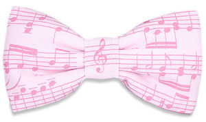 Unbranded Pink Music Notes Bow Tie