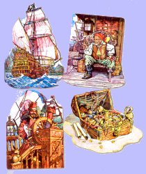 Pirate scene - 16inch cutout - assorted
