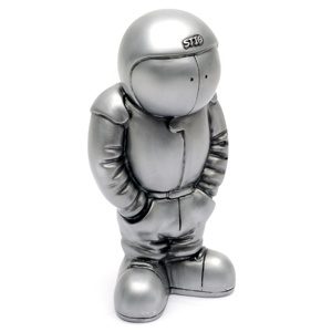 The Pit Crew Stig figure is part of the Jim Bamber collection. This figure has been named in tribute
