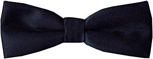 Plain Black Narrow Bow Tie