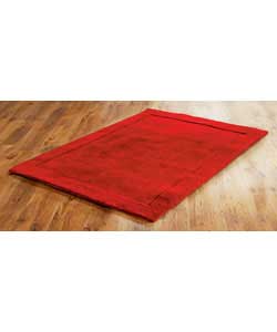 Unbranded Plain Dye Wool Rug - Red
