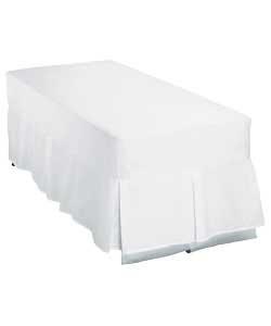 Box pleat style valance sheet.50 cotton, 50 polyester.Machine washable.Suitable for tumble drying.