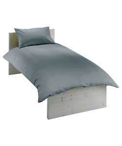 Plain Dyed Single Duvet Cover Set - Grey