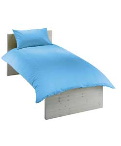 Plain Dyed Single Duvet Cover Set - Cashmere Blue