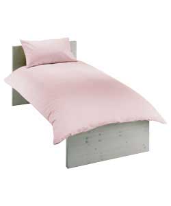 Plain Dyed Single Duvet Cover Set - Pink