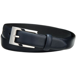 Unbranded Plain Leather Belt, Navy, Medium/Large