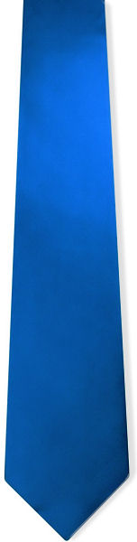 A plain royal blue silk tie with a faint diagonal weave.