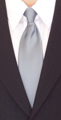 Unbranded Plain Silver Grey Clip-On Tie