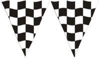 Unbranded Plastic Bunting: 3.7m Checkered Flag
