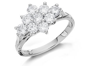 Unbranded Platinum and Diamond Cluster Ring 040829-J