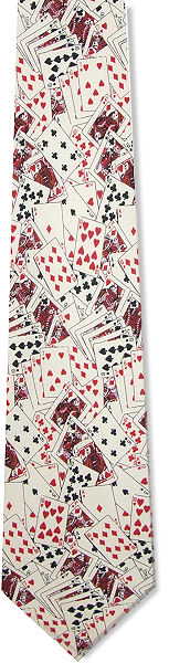 Unbranded Playing Card Silk Cream Tie