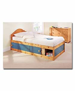 Playpine Slide Storage Single Bed with Deluxe Mattress