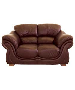 Plenza Regular Leather Sofa - Chestnut
