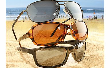Reduce eye fatigue and enjoy better visual clarity with these new polarised sunglasses. They only allow in vertical light, blocking out the intense horizontal light that reflects off horizontal surfaces like wet roads, water, sand and snow. They also