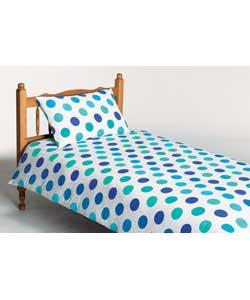 Polka Jersey Single Bed Set - Blue
