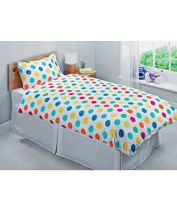 Includes duvet cover, 1 pillowcase and fitted sheet. 100% cotton.Machine washable