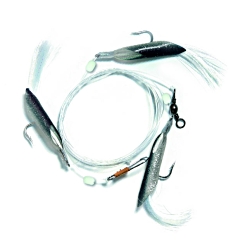 Pollock & Coalfish Leader - black/silver  size 5/O