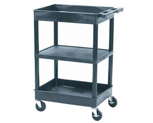 Unbranded Poly service trolley 2trays 1middle flat shelf