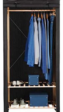 This Polycotton and Pine Single Wardrobe is easy to assemble and looks stylish in any home. Featuring a hanging rail and a bottom shelf for shoes and extra storage. this wardobe is ideal for keepnig your home tidy. The sturdy wood frame has a trendy 