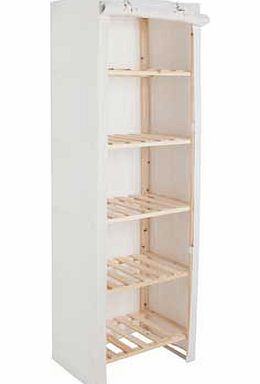 Unbranded Polycotton and Pine Tall 5 Narrow Shelf Storage