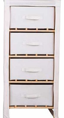 Unbranded Polycotton and Wood 4 Drawer Storage Unit -
