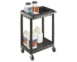 Unbranded Polyethylene service trolley 1 shelf 1 tray