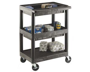 Unbranded Polyethylene service trolley 2tray 1shelf