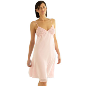 Pretty, floaty layered chemise in delicate pink wi