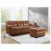 Unbranded Portobello Large Leather Sofa, Cognac