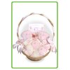 A delightful posy basket filled with clothing specifially designed for smaller babies, along with cu