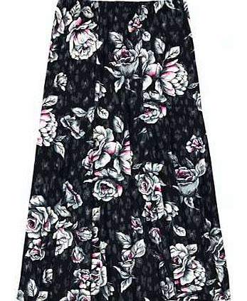 An elasticated pull-on skirt with inserted godets allows a flowing movement. In a grey floral print for that ultimate feminine look. Unlined Washable 96% Polyester, 4% Elastane Length approx. 94 cm (37 ins)