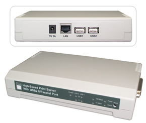 Unbranded Print Server - 10/100Base-TX (2 USB 2.0   1