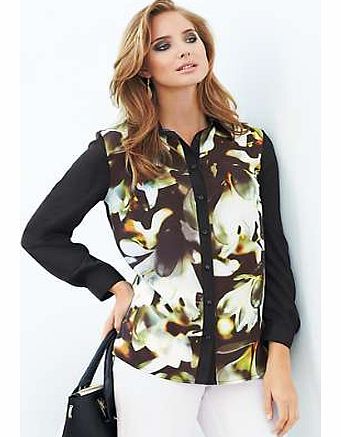 Unbranded Print Solid Blouse