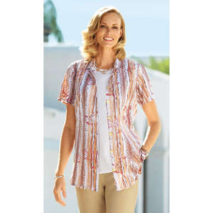 Unbranded Print Tunic Style Blouse by Charmance