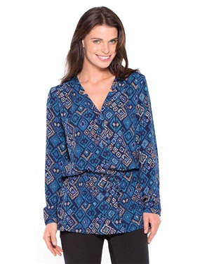 Unbranded Printed Blouse with Convertible Sleeves
