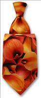 Unbranded Printed Orange Calla Tie by Robert Charles