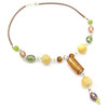 Timeless Y-drop necklace in sun-kissed tones of gold and green -  undeniably drop-dead-gorgeous