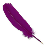 purple feather ballpoint quill
