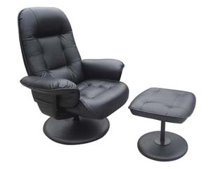 Comfortable upholstery with soft feel leather facings. Heavy polished base for additional stability.