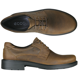 A four eyelet Waterproof Derby from Ecco. Features textile lining, removable leather covered insock,