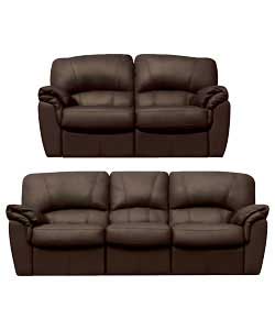 Unbranded Quinn Large and Regular Reclining Sofa Suite - Chocolate